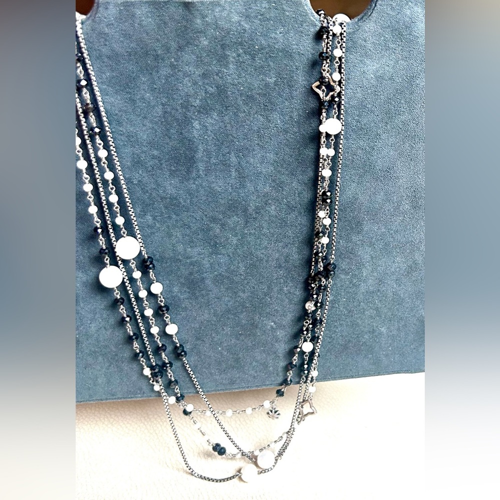 DAVID YURMAN BLACKENED SILVER PEARL & HEMATITE 6-STRAND NECKLACE